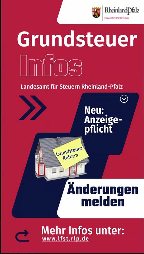 Bildliche Darstellung der Pflicht zur Anzeige von Änderungen an Grundstücken